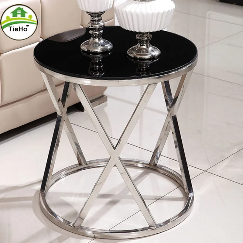 TieHo 50x50cm Small Round Side Coffee Table With Black Tempered Glass Tabletop Silver Stainless Steel Legs Living Room Furniture
TieHo 50x50cm Small Round Side Coffee Table With Black Tempered Glass Tabletop Silver Stainless Steel Legs Living Room Furniture