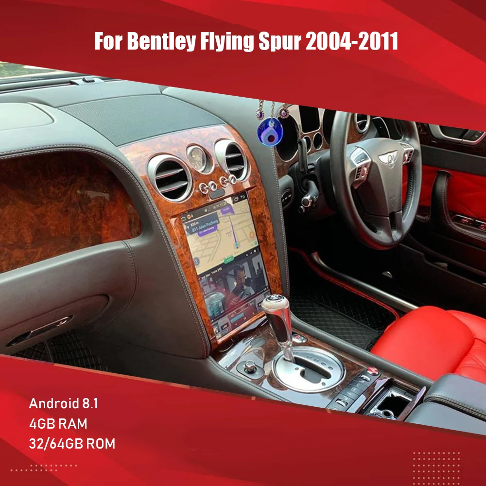 AucarTesla стиль 12 1 дюймов Android радио автомобиль мультимедиа для Bentley Летающая пряжа