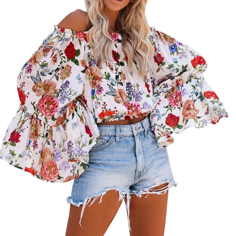 Flare Top Floral Flower Print Off Shoulder Cute Women Tops Sexy Long Sleeve Top Women 2021 Tops Female Top Court Manche Longue
Flare Top Floral Flower Print Off Shoulder Cute Women Tops Sexy Long Sleeve Top Women 2021 Tops Female Top Court Manche Longue