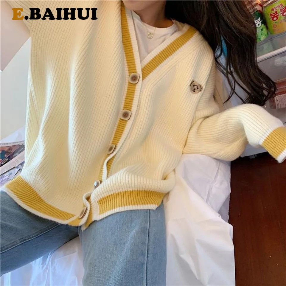 EBAIHUI Knitted Cardigans Kpop Sweater Women Long Sleeve Single Breaster Female Cardigan Solid Sweaters Sueter Mujer
EBAIHUI Knitted Cardigans Kpop Sweater Women Long Sleeve Single Breaster Female Cardigan Solid Sweaters Sueter Mujer