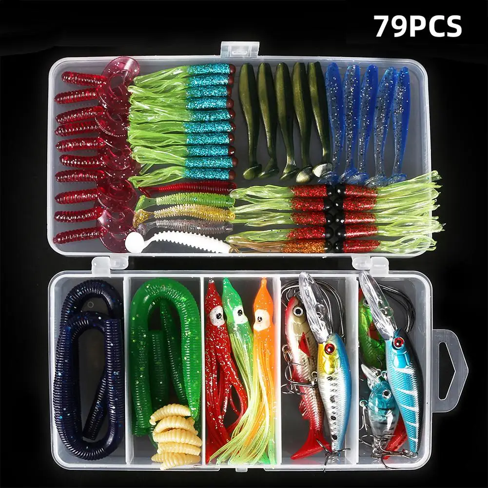 79pcs Fishing Lure 5 Grid Bait Box Set Lead Fish T-tail Crank Hook durability light weight Fishing Lures Baits Tackle Kit Hot
79pcs Fishing Lure 5 Grid Bait Box Set Lead Fish T-tail Crank Hook durability light weight Fishing Lures Baits Tackle Kit Hot