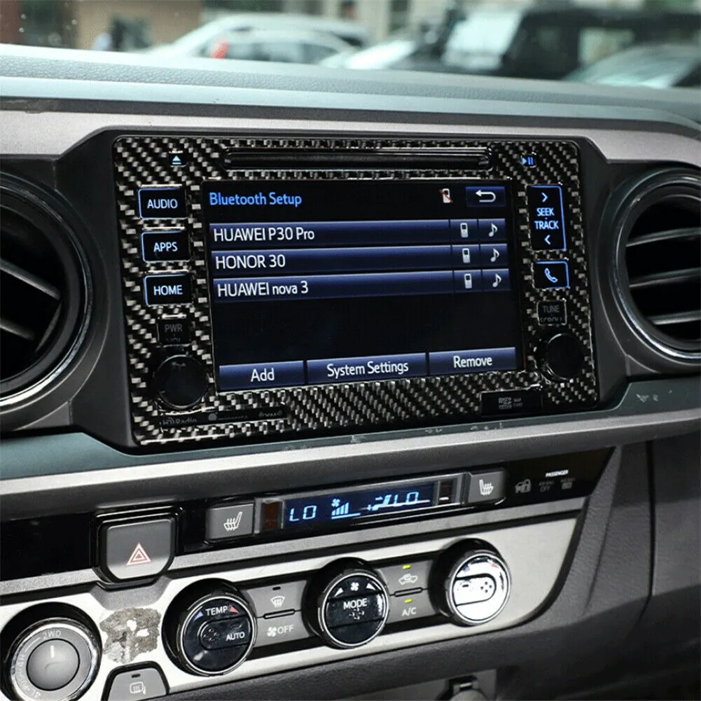 Car Interior Center Cover Carbon Fiber Navigation Screen Panel Trim Console Frame Fit For Toyota Tacoma 2016-21
Car Interior Center Cover Carbon Fiber Navigation Screen Panel Trim Console Frame Fit For Toyota Tacoma 2016-21