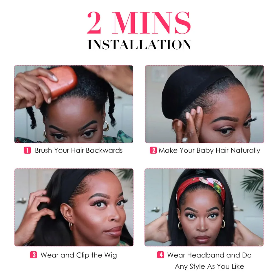 Headband Wig Human Hair Ombre Kinky Straigt Brazilian No Glue Headband Human Hair Highlight Wig For Black Women Remy Vrvogue
Headband Wig Human Hair Ombre Kinky Straigt Brazilian No Glue Headband Human Hair Highlight Wig For Black Women Remy Vrvogue