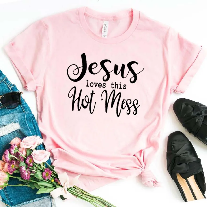 Women T Shirt Jesus Loves This Hot Mess Letters Print Tshirt Women Short Sleeve O Neck Loose T-shirt Ladies Causal Tee Shirt
Women T Shirt Jesus Loves This Hot Mess Letters Print Tshirt Women Short Sleeve O Neck Loose T-shirt Ladies Causal Tee Shirt
