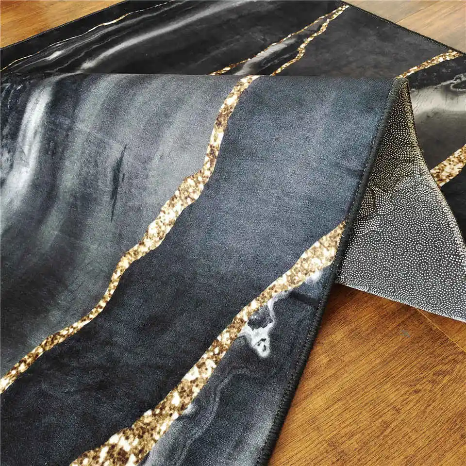 Luxury Black Gray Marble Carpet With Gold Line For Living Room Modern Home Decoration Coffee Table Rug Bedroom Bedside Mat Large 
Luxury Black Gray Marble Carpet With Gold Line For Living Room Modern Home Decoration Coffee Table Rug Bedroom Bedside Mat Large