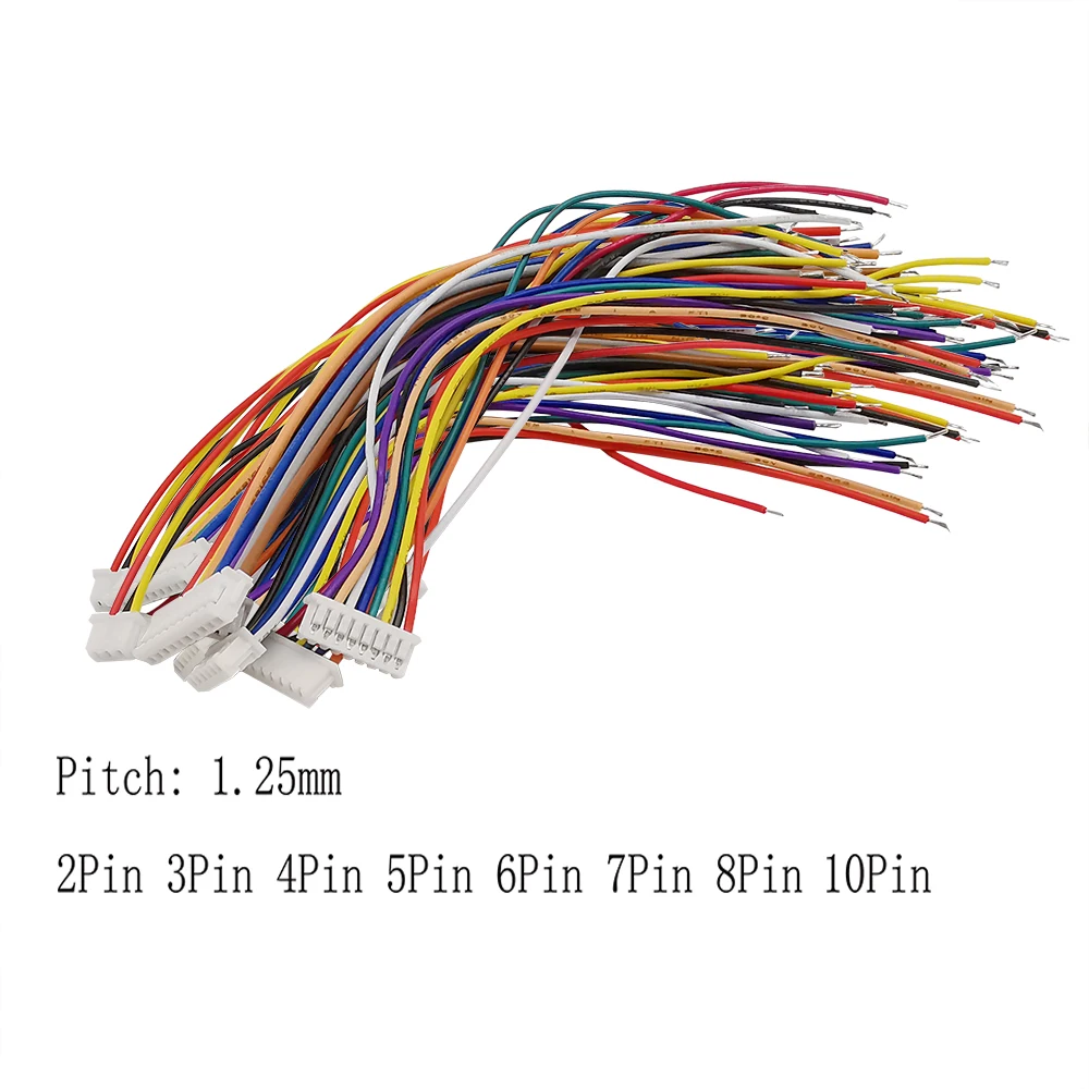 10/5Pcs Cable Connector Micro JST 1.25 mm 2P 3P 4P 5P 6P 7P 8P 10 Pin Female Jack Wire Cables Connectors Length 30cm 
10/5Pcs Cable Connector Micro JST 1.25 mm 2P 3P 4P 5P 6P 7P 8P 10 Pin Female Jack Wire Cables Connectors Length 30cm