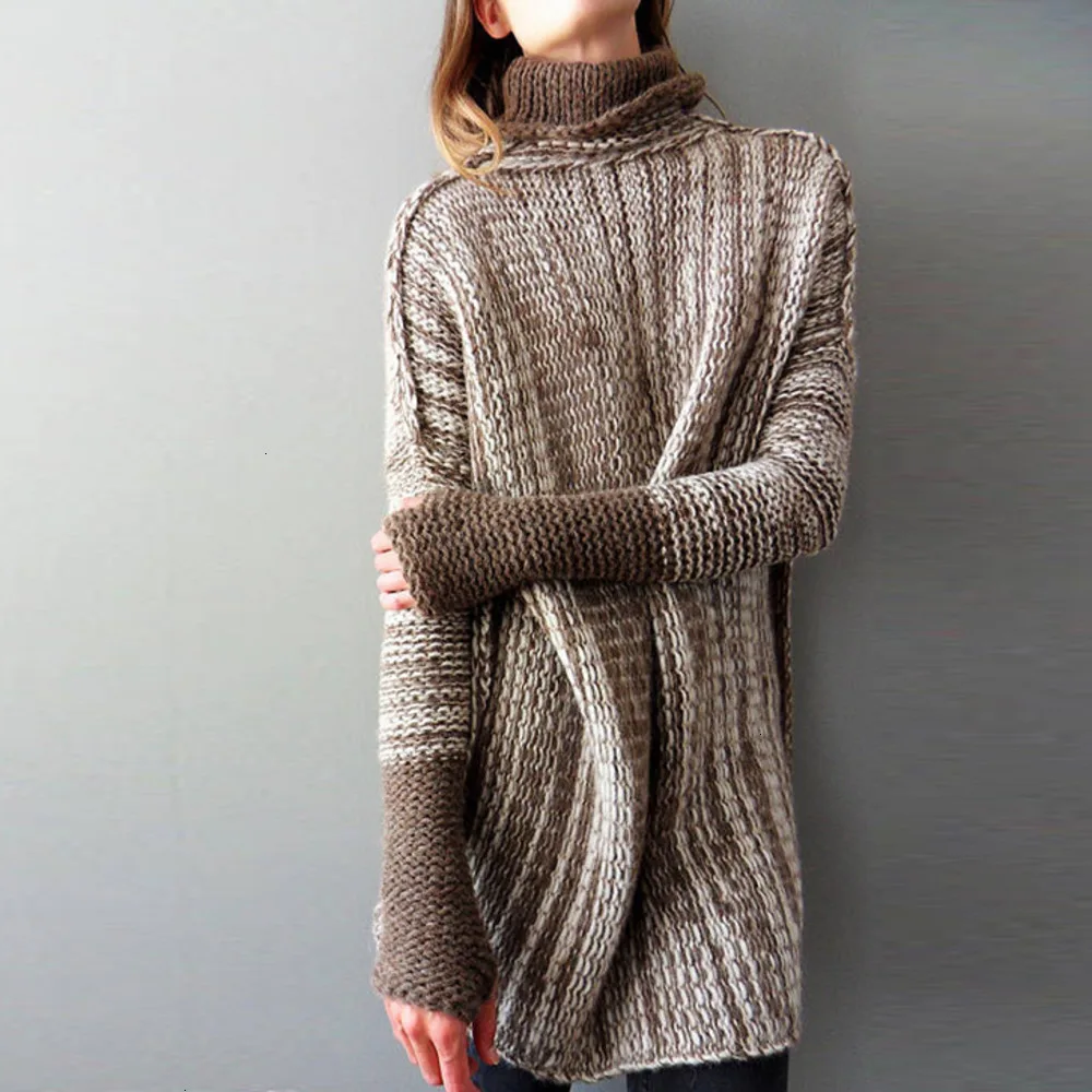 2019 длинные пуловеры Зимний вязаный джемпер свитер женский плюс размер 3xl Pull