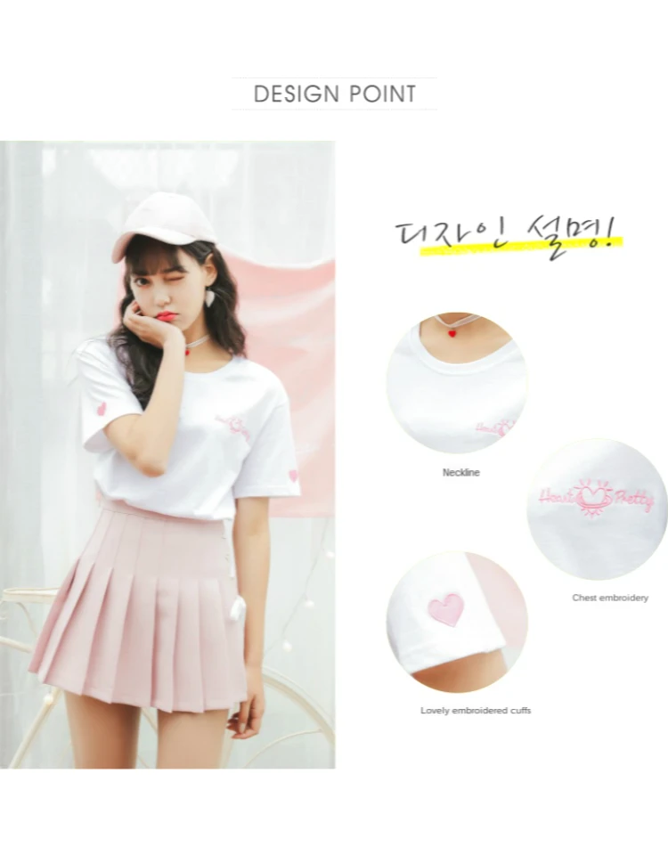 2020 College Style Short-sleeved T-shirt Female Love Letter Embroidery Tops Summer Loose Student T-shirt
2020 College Style Short-sleeved T-shirt Female Love Letter Embroidery Tops Summer Loose Student T-shirt