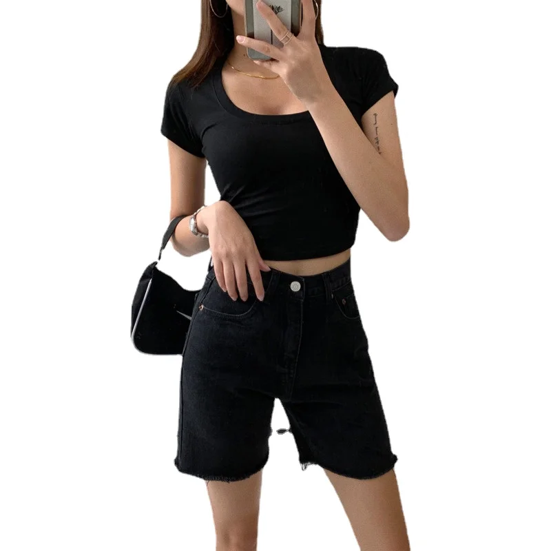 Summer Solid Color Cyclist Denim Bermuda Shorts 2021 Summer High Waist Slim Tassel Tight Five Point Shorts Washed Sexy Female
Summer Solid Color Cyclist Denim Bermuda Shorts 2021 Summer High Waist Slim Tassel Tight Five Point Shorts Washed Sexy Female