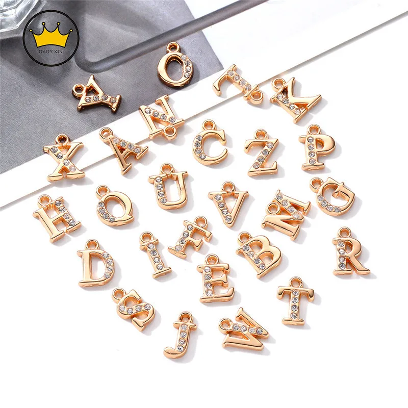 26PCS/Set English A-Z Letters Pendant Gold Color Alloy With Zircon Small Charms Pendants DIY Jewelry Fashion Earring Accessories
26PCS/Set English A-Z Letters Pendant Gold Color Alloy With Zircon Small Charms Pendants DIY Jewelry Fashion Earring Accessories