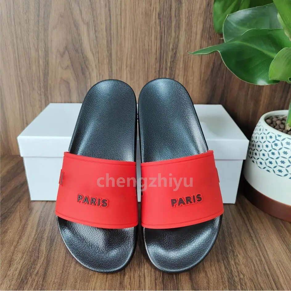 

Fashion Men Women Sandals Popular Slide Summer Top Quality Wide Flat Slippery Sandals Slipper Flip Flop Orinigal Box Size 36-45