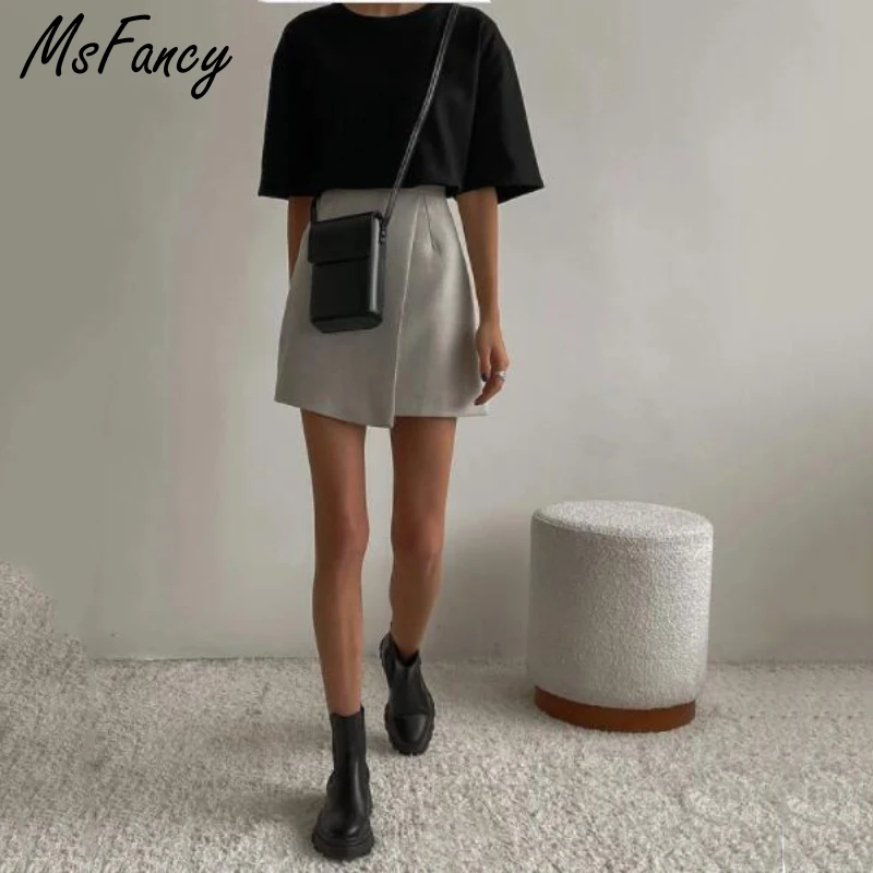 Msfancy Mini Skirts Women Korean Style High Waist Asymmetrical Faldas 2021 Mujer Suit Skirts
Msfancy Mini Skirts Women Korean Style High Waist Asymmetrical Faldas 2021 Mujer Suit Skirts