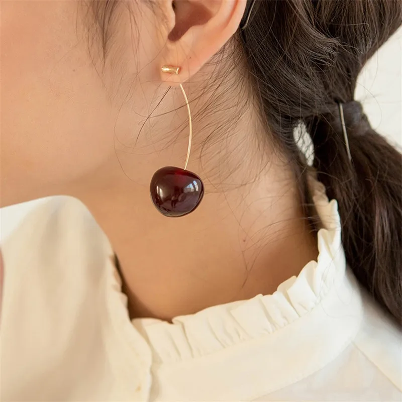Fashion Trendy Long Friut Design Wine Red Color Cute Girl Pendant Earring Personality Drop Jewelry Birthday Party Earrings 094
Fashion Trendy Long Friut Design Wine Red Color Cute Girl Pendant Earring Personality Drop Jewelry Birthday Party Earrings 094