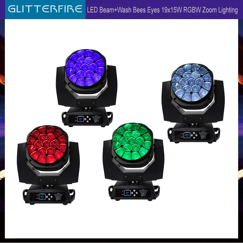LED Beam+Wash Bees Eyes 19x15W RGBW Zoom Lighting Moving Head DMX512 Concert Dance Hall Club Bar Stage Effect Light
LED Beam+Wash Bees Eyes 19x15W RGBW Zoom Lighting Moving Head DMX512 Concert Dance Hall Club Bar Stage Effect Light