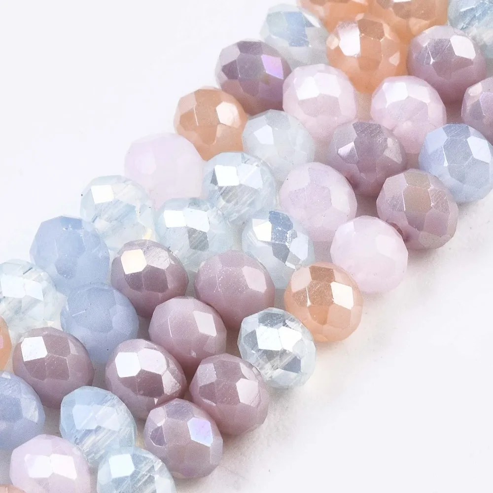 

3.5x3mm Glass Faceted Beads Strands Rondelle AB Color Plated for Earring Bracelet Necklace Jwelry DIY Making Accessories