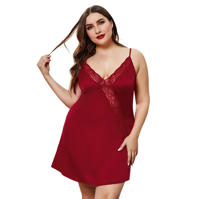 Nuisette Femme Sexy Lingerie Plus Size Nightwear 5XL Ice Silk Illusion Nighties for Women Lace Nightdress Slip Summer Dress
Nuisette Femme Sexy Lingerie Plus Size Nightwear 5XL Ice Silk Illusion Nighties for Women Lace Nightdress Slip Summer Dress