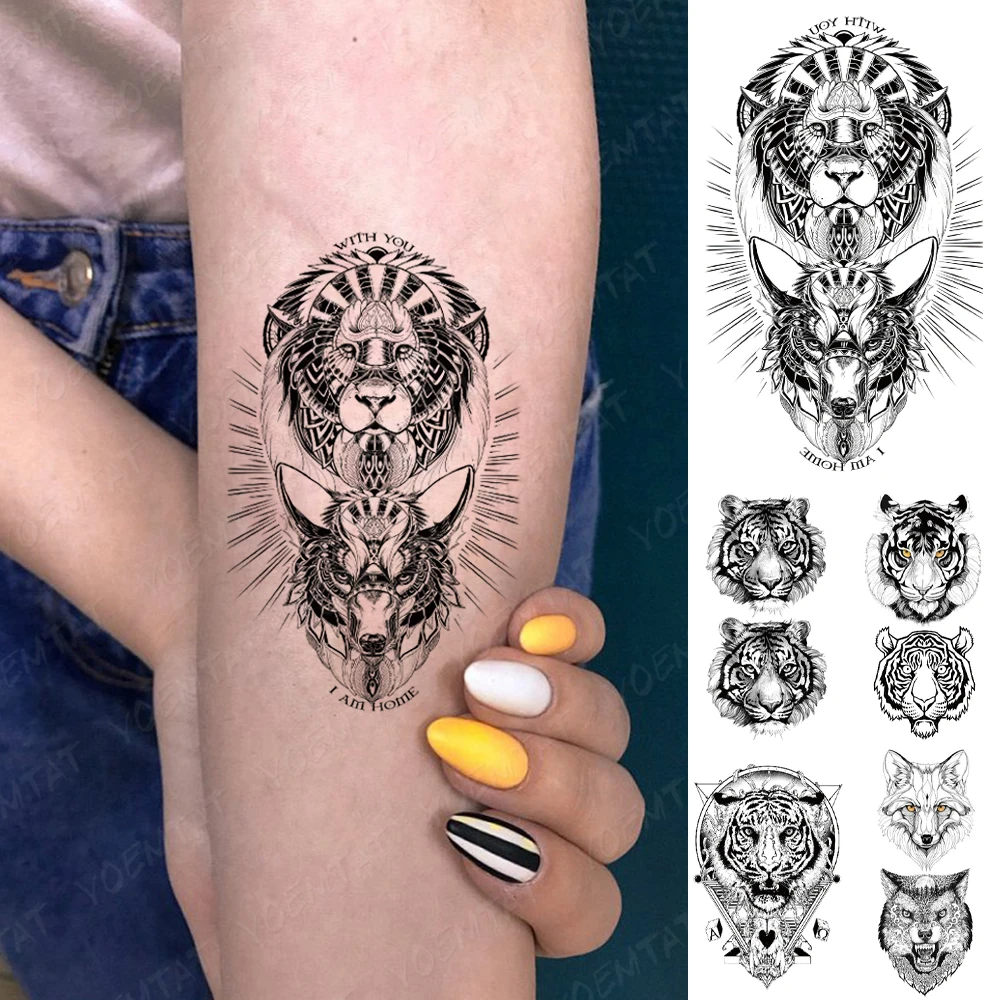 Waterproof Temporary Tattoo Lion Tiger Wolf Ferocious Animal Child Arm Leg Tatto Woman Body Art Water Transfer Tatoo Man
Waterproof Temporary Tattoo Lion Tiger Wolf Ferocious Animal Child Arm Leg Tatto Woman Body Art Water Transfer Tatoo Man