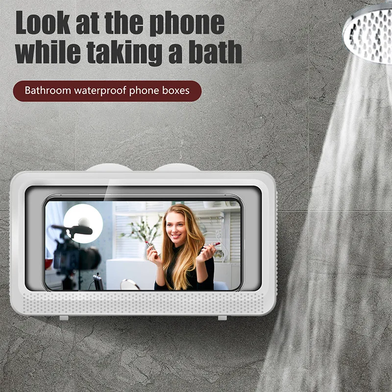 Wall Mounted Phone Holder Waterproof Phones Storager Sealed Holders Touchable Mobile Phone Bracket Bathroom Phone Storage Case
Wall Mounted Phone Holder Waterproof Phones Storager Sealed Holders Touchable Mobile Phone Bracket Bathroom Phone Storage Case
