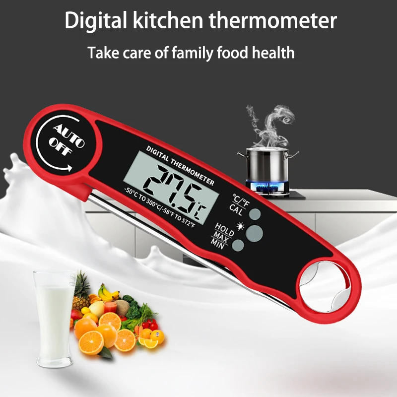 Instant Read Meat Thermometer Best Waterproof Ultra Fast Digital Food Water Milk Thermometer for Outdoor Cooking BBQ and Kitchen
Instant Read Meat Thermometer Best Waterproof Ultra Fast Digital Food Water Milk Thermometer for Outdoor Cooking BBQ and Kitchen