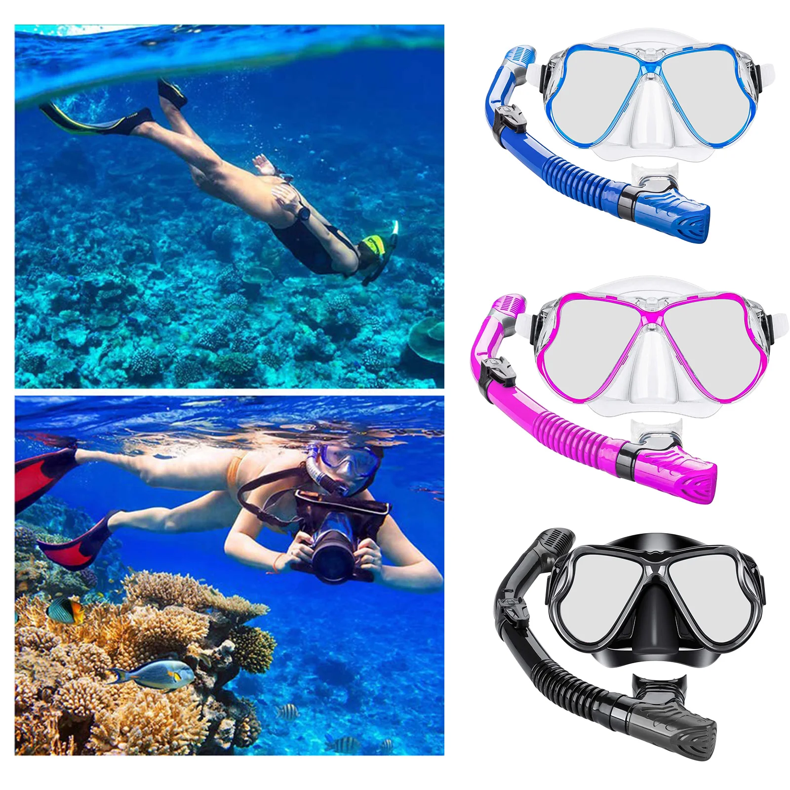 Dry Snorkel Mask Set Snorkeling Gear – Foldable Dry Snorkel Set, Purge Valve Tube, Anti Fog 180 Panoramic Silicone No Leak Mask
Dry Snorkel Mask Set Snorkeling Gear – Foldable Dry Snorkel Set, Purge Valve Tube, Anti Fog 180 Panoramic Silicone No Leak Mask