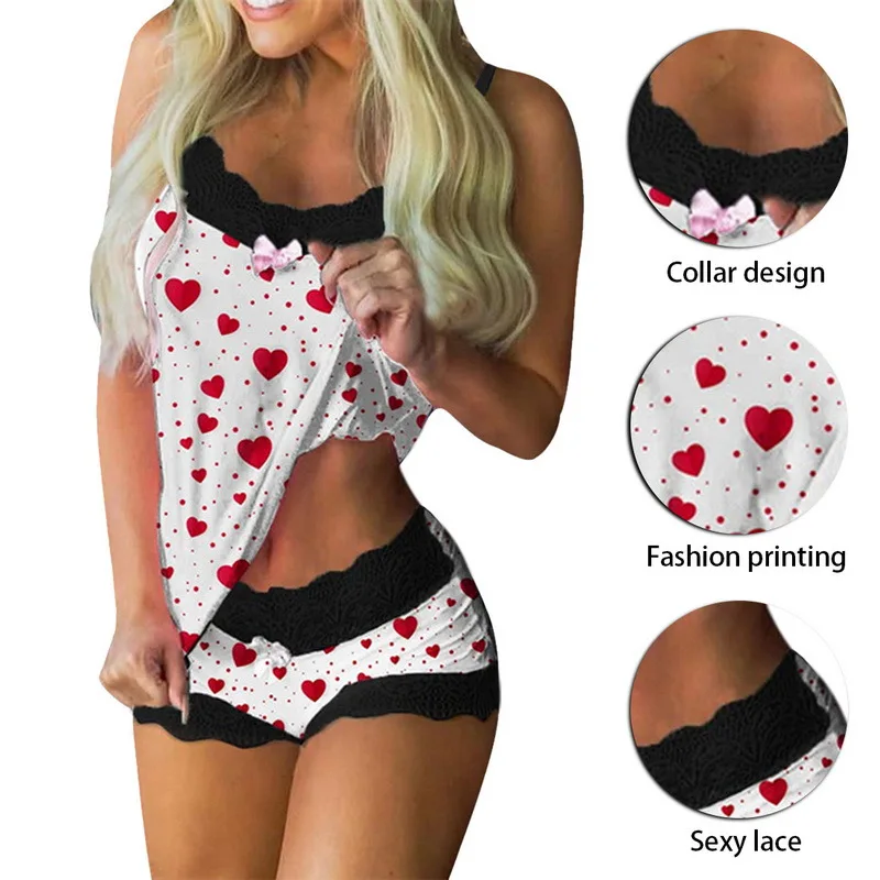 Sleeveless Rimmed Bowknot Pajama Set Women Thin Straps Lace Pajamas Home Casual Pajamas Set Pajamas Women Sexy Pajamasja
Sleeveless Rimmed Bowknot Pajama Set Women Thin Straps Lace Pajamas Home Casual Pajamas Set Pajamas Women Sexy Pajamasja