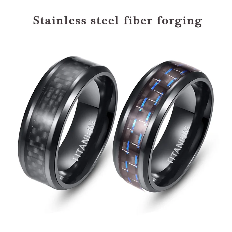 FDLK 8mm Men's Black Stainless Steel Wedding Band Carbon Fiber Inlay Comfort Fit Ring Beveled Edge Size 6-13
FDLK 8mm Men's Black Stainless Steel Wedding Band Carbon Fiber Inlay Comfort Fit Ring Beveled Edge Size 6-13