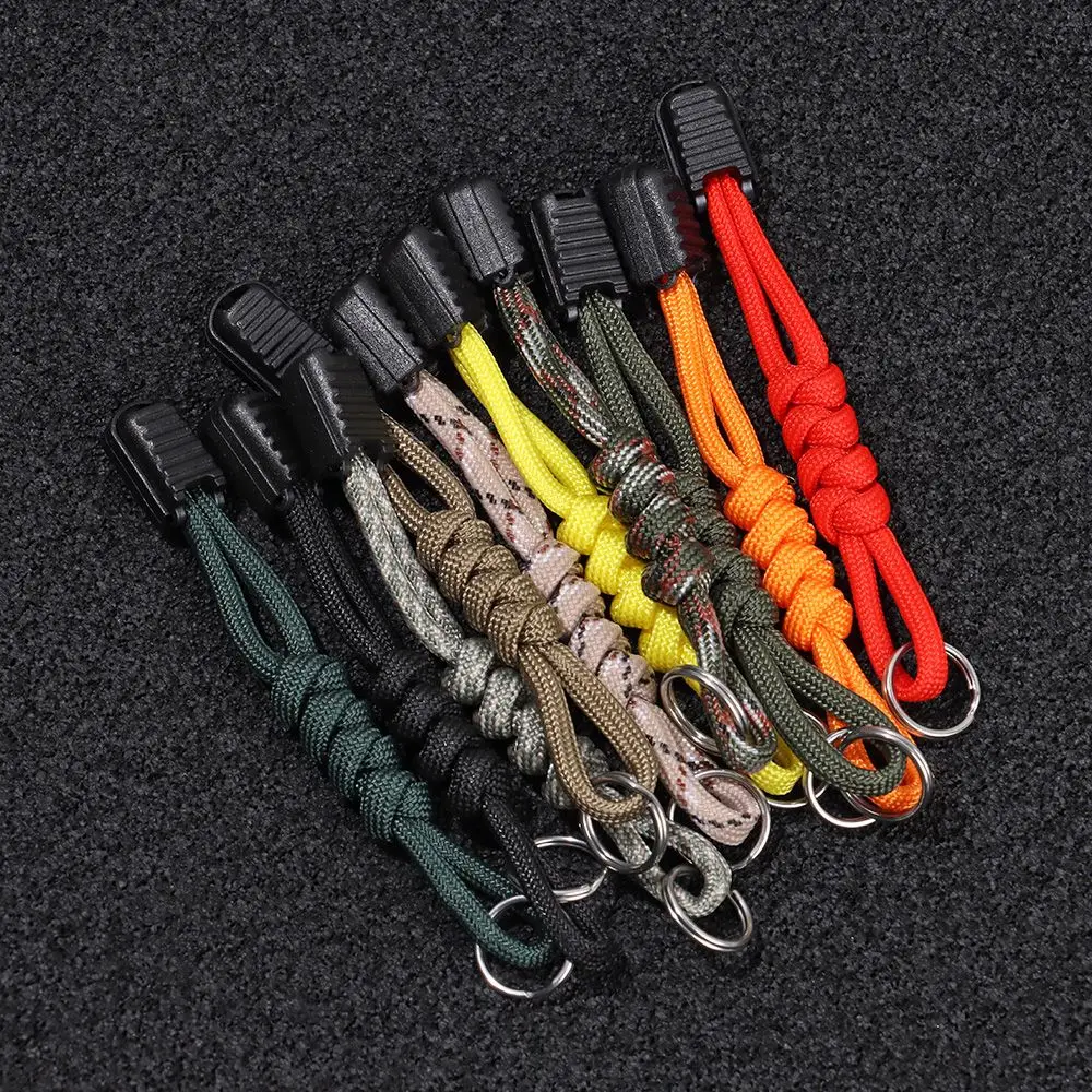 Survival Backpack Self-Defense Parachute Cord Anti-lost Knife Rope Lanyard Triangle Buckle Paracord Keychain Key Ring
Survival Backpack Self-Defense Parachute Cord Anti-lost Knife Rope Lanyard Triangle Buckle Paracord Keychain Key Ring
