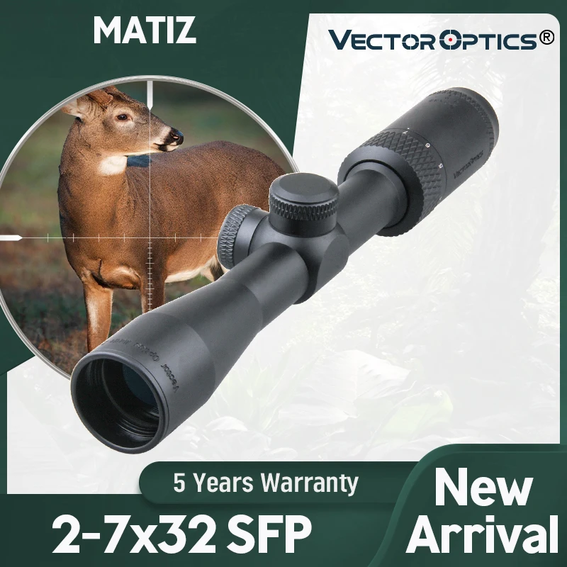 Vector Optics Matiz 2-7x32 SFP Riflescope Edge-to-Edge Image 1/4MOA Adjustment MOA Reticle 1 inch Monotube Fit .223 .308
Vector Optics Matiz 2-7x32 SFP Riflescope Edge-to-Edge Image 1/4MOA Adjustment MOA Reticle 1 inch Monotube Fit .223 .308