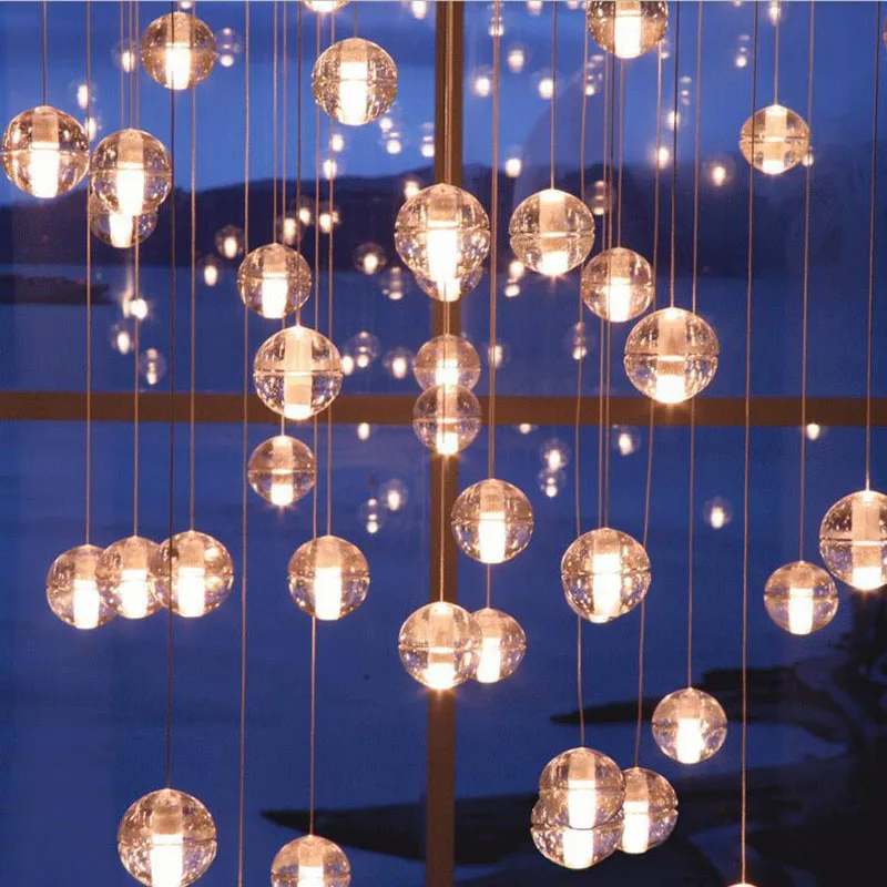 Modern Crystal Glass Ball LED Pendant Lights Fixtures Multiple Staircase Lamps Bar Hanging Lamp For Hotel Villa Duplex Apartment
Modern Crystal Glass Ball LED Pendant Lights Fixtures Multiple Staircase Lamps Bar Hanging Lamp For Hotel Villa Duplex Apartment