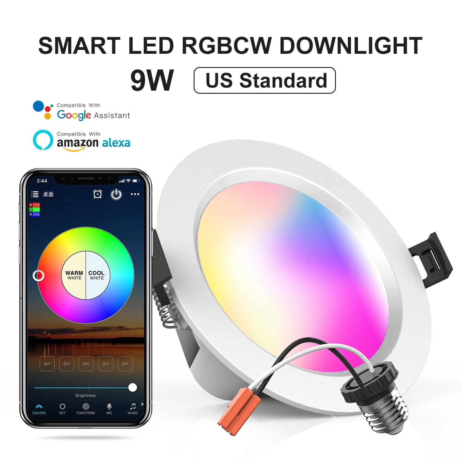 LED Downlight WiFi TUYA Smart Life Dimming Spot Bluetooth Lamp 7W 9w 15w RGB Change Warm Cool Light Work with Alexa Google Home
LED Downlight WiFi TUYA Smart Life Dimming Spot Bluetooth Lamp 7W 9w 15w RGB Change Warm Cool Light Work with Alexa Google Home