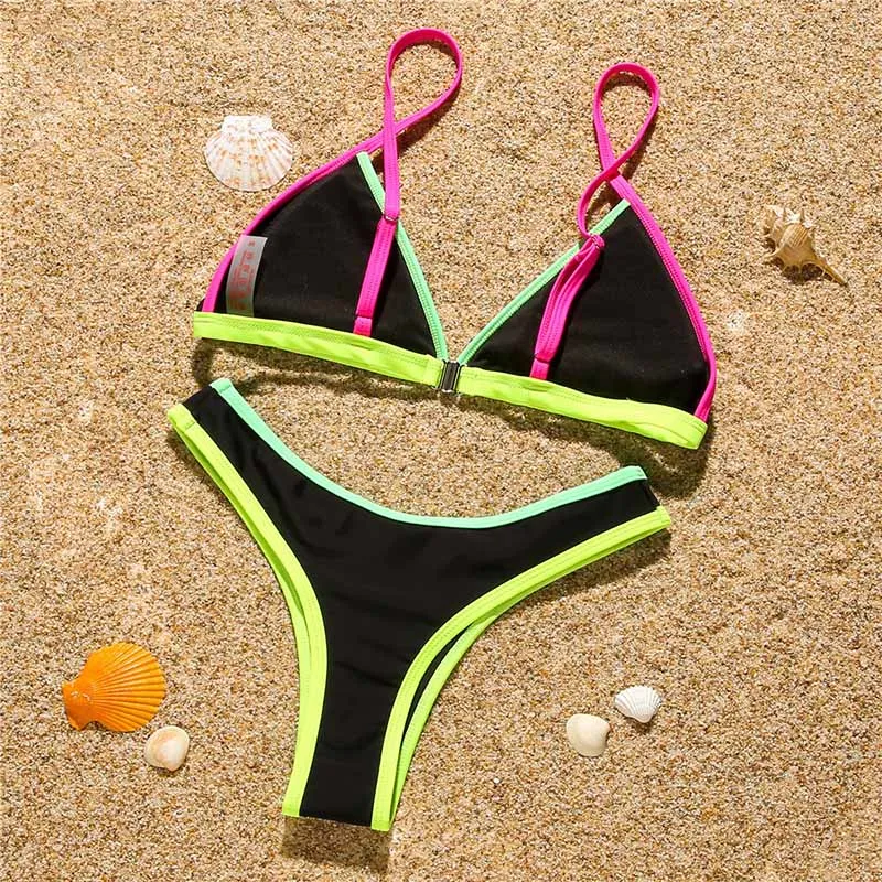 INGAGA Patchwork Bikini Set Black Women's Swimsuits 2021 High Cut Swimwear Push Up Biquini Strap Bathing Suits Summer Beachwear
INGAGA Patchwork Bikini Set Black Women's Swimsuits 2021 High Cut Swimwear Push Up Biquini Strap Bathing Suits Summer Beachwear
