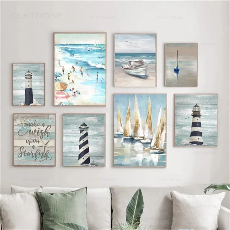 Nordic Sailing Series Canvas Painting White and Blue Lighthouse Poster Home Decoration Wall Art Pictures for Liivng Room
Nordic Sailing Series Canvas Painting White and Blue Lighthouse Poster Home Decoration Wall Art Pictures for Liivng Room