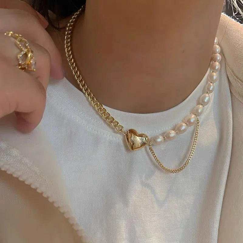Vintage French Natural Freshwater Pearl Heart Necklace Female Korean Simple Temperament Necklaces
Vintage French Natural Freshwater Pearl Heart Necklace Female Korean Simple Temperament Necklaces