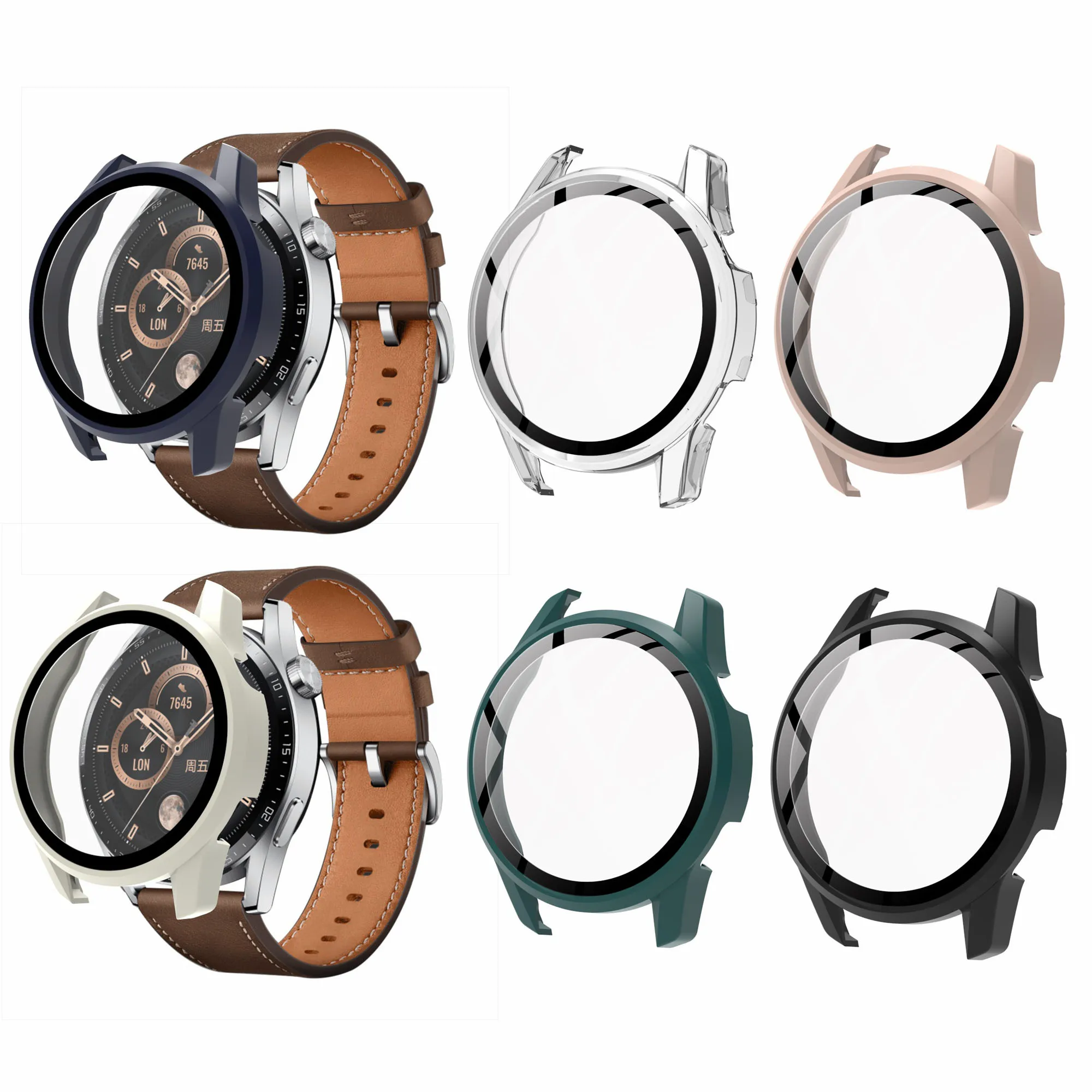 Hard Edge Shell Glass Screen Protector Film Case For Huawei Watch GT 3/2/2e Pro Magic 2 46mm GT3/GT2 42mm GT2e Protective Cover
Hard Edge Shell Glass Screen Protector Film Case For Huawei Watch GT 3/2/2e Pro Magic 2 46mm GT3/GT2 42mm GT2e Protective Cover