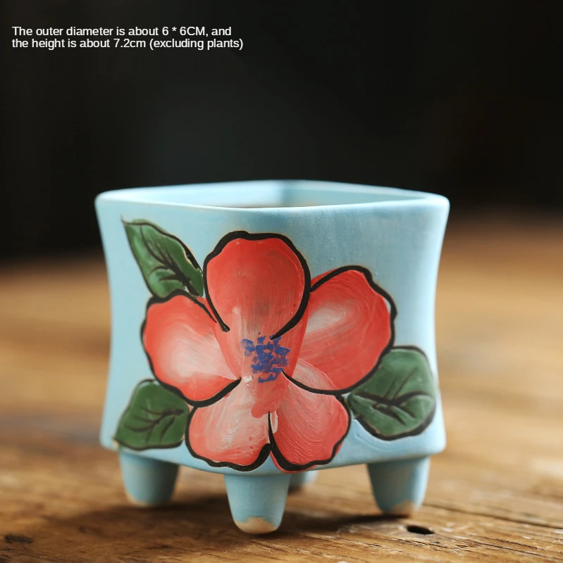 Ceramics Flower Pot Potted Succulents Hand Painted Small Flower Pot with Feet Living Room Decoration Decorations for Home
Ceramics Flower Pot Potted Succulents Hand Painted Small Flower Pot with Feet Living Room Decoration Decorations for Home