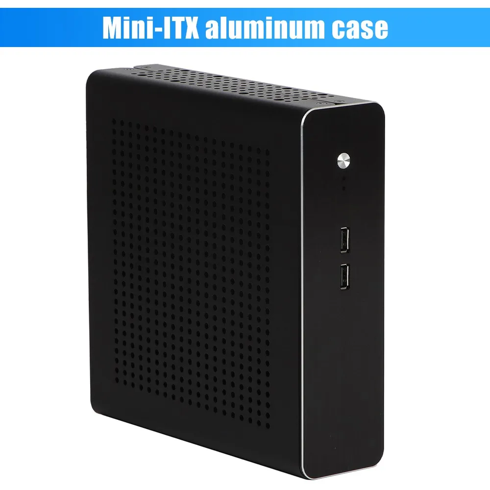 Chassis Aluminum Mini Case HTPC ITX Power USB2.0 Desktop Computer with Power Supply for Mini-ITX Black
Chassis Aluminum Mini Case HTPC ITX Power USB2.0 Desktop Computer with Power Supply for Mini-ITX Black