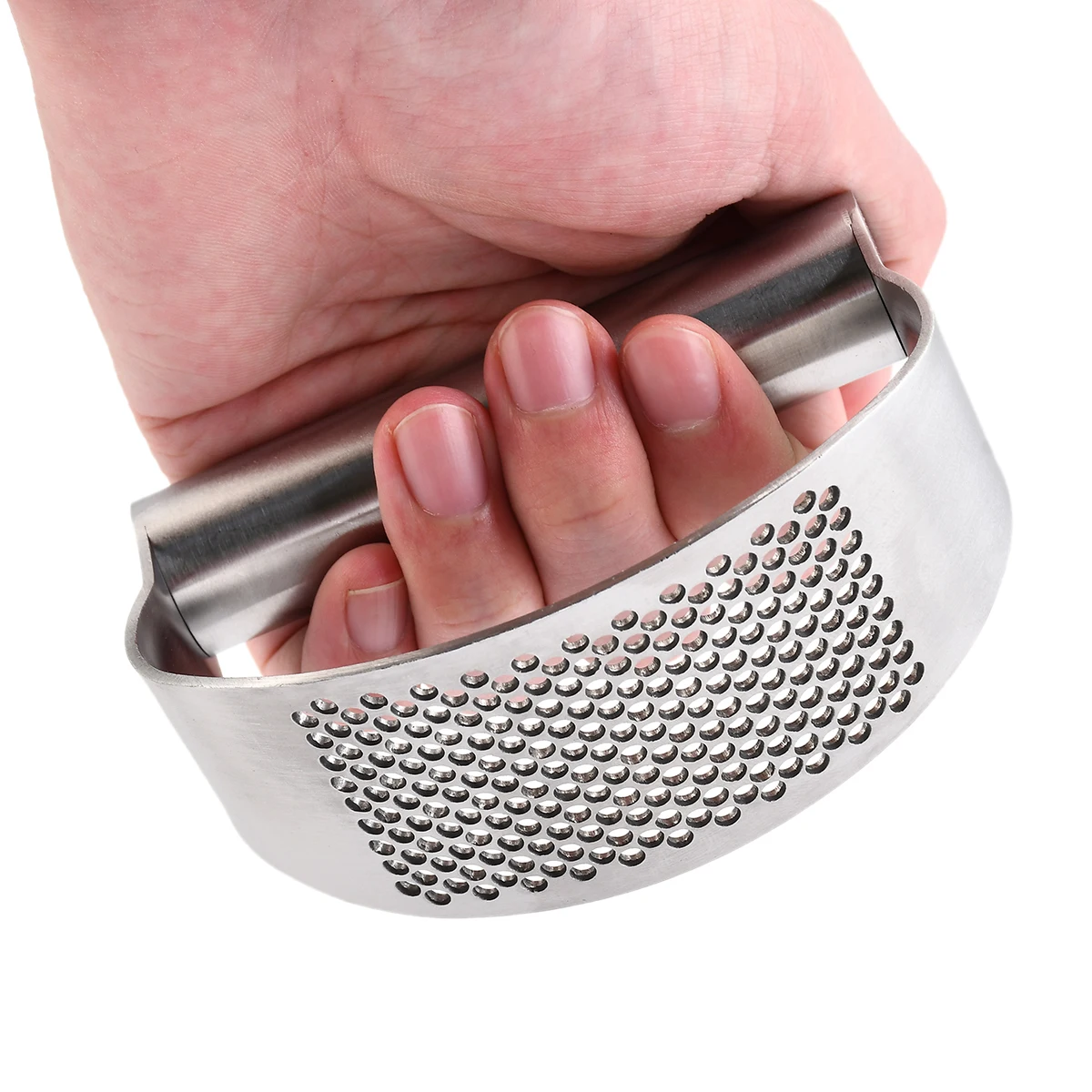 Stainless Steel Curved Garlic Press Chopper Crusher Manual Ginger Mincing Masher
Stainless Steel Curved Garlic Press Chopper Crusher Manual Ginger Mincing Masher