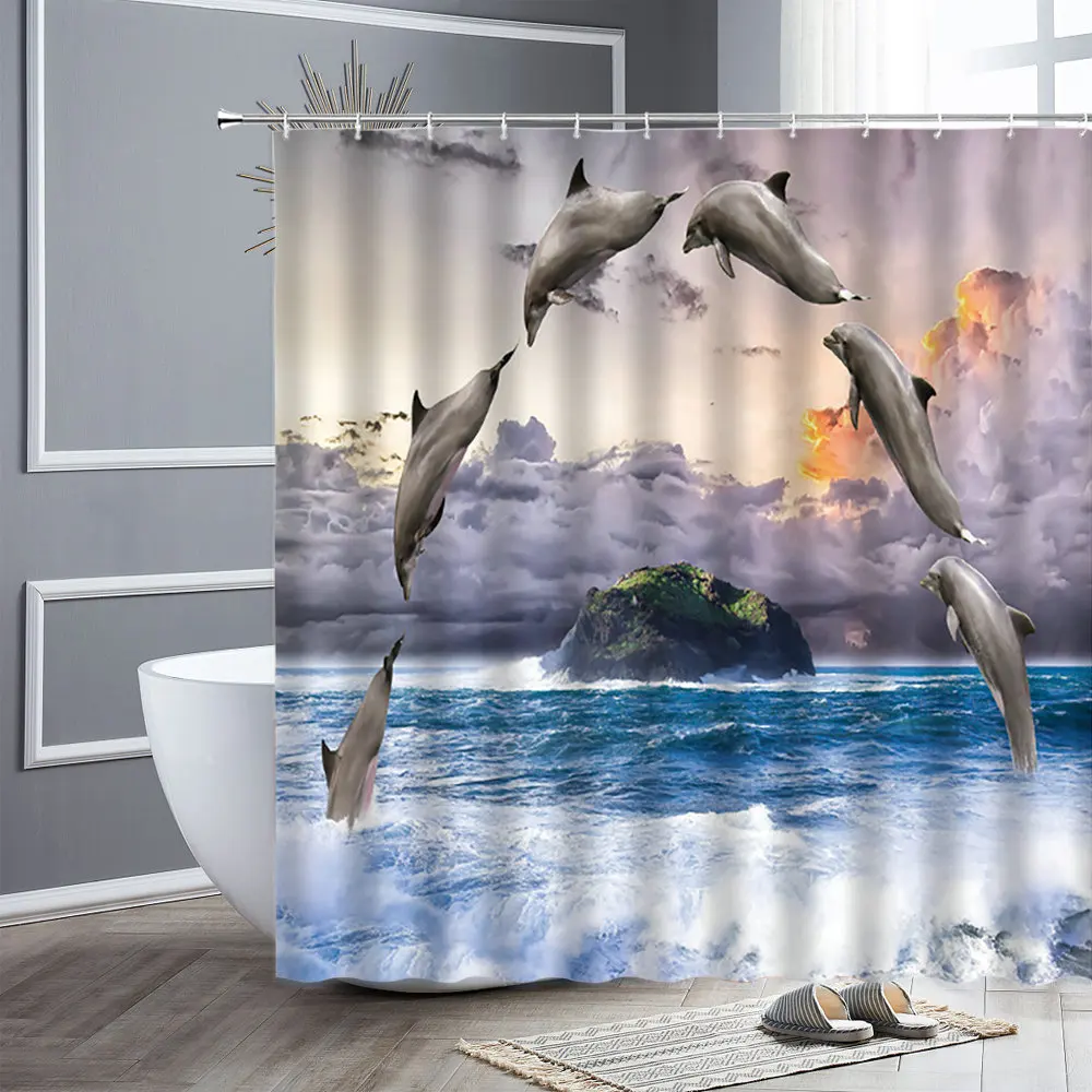 Sunlight Sea Animal Fish Shower Curtains Seabed Ocean Scenery Dolphin Fabric Bathroom Curtain Bath Screen Home Bathroom Decor
Sunlight Sea Animal Fish Shower Curtains Seabed Ocean Scenery Dolphin Fabric Bathroom Curtain Bath Screen Home Bathroom Decor