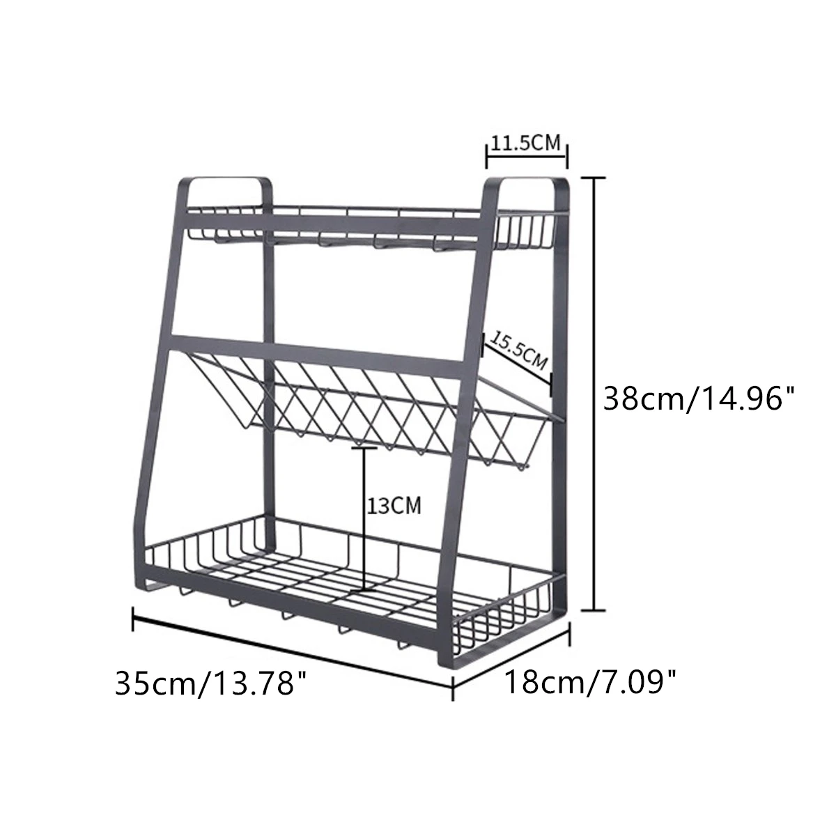 3 Layers Multifunctional Storage Rack Organizer Metal Kitchen Condiment Seasoning Rack Shelf Sauce Bottles Holder Shelf Stand
3 Layers Multifunctional Storage Rack Organizer Metal Kitchen Condiment Seasoning Rack Shelf Sauce Bottles Holder Shelf Stand