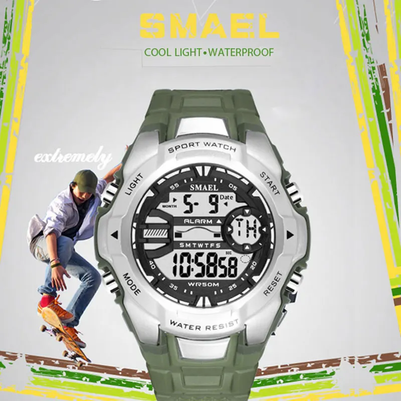 SMAEL Brand Watches Mens 2021 Luxury Fashion Casual Electronic LED Digital Clock Man Outdoor Military Waterproof Sports Watch
SMAEL Brand Watches Mens 2021 Luxury Fashion Casual Electronic LED Digital Clock Man Outdoor Military Waterproof Sports Watch