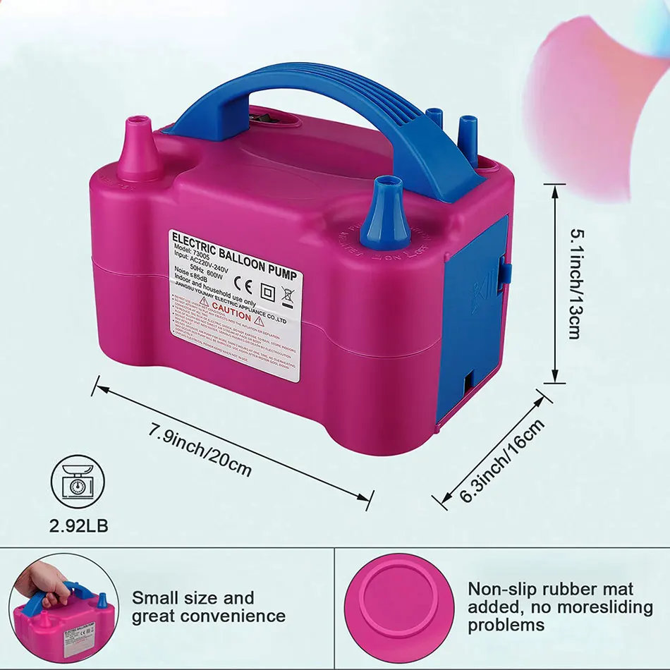 Balloon Pump Inflator Electric AC EU Inflatable Air Pump For Balloon Fast Filling Double Hole Nozzle Air Compressor Balloon Blow
Balloon Pump Inflator Electric AC EU Inflatable Air Pump For Balloon Fast Filling Double Hole Nozzle Air Compressor Balloon Blow