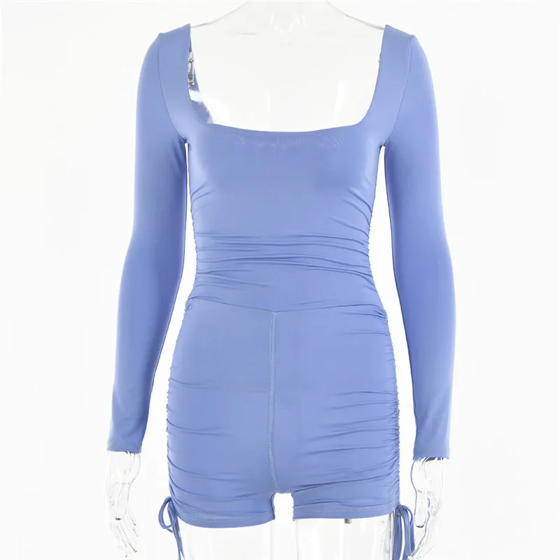 Sibybo Slinky Long Sleeve Playsuit Women Summer Ruched Backless Sexy Rompers Female Square Collar Sport Biker Shorts Jumpsuit
Sibybo Slinky Long Sleeve Playsuit Women Summer Ruched Backless Sexy Rompers Female Square Collar Sport Biker Shorts Jumpsuit