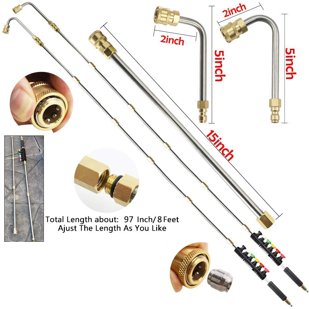 6pcs High Pressure Washer Wand Set Extension Washing Rod Electric Washing Tank Cleaning Tool for Jet Water Spray Guns
6pcs High Pressure Washer Wand Set Extension Washing Rod Electric Washing Tank Cleaning Tool for Jet Water Spray Guns