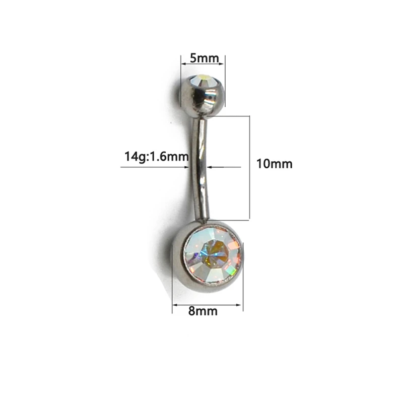 

1Pc G23 Titanium Belly Piercing Ombligo Belly Button Rings CZ Gem Barbell Helix 14G Navel Sexy Body Jewellery for Women Girls