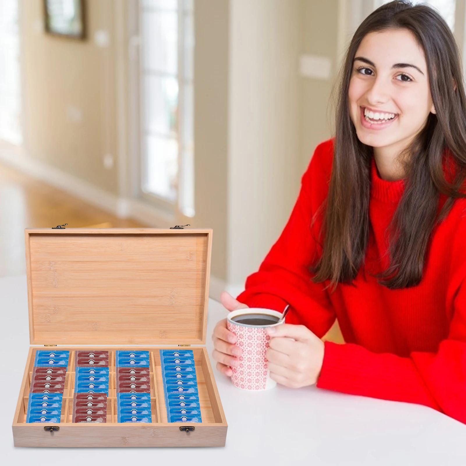 Wooden Tea Bag Storage Box 9 Compartments Wood Jewelry Organizer Chest Tea Box Sugar Packet Container
Wooden Tea Bag Storage Box 9 Compartments Wood Jewelry Organizer Chest Tea Box Sugar Packet Container
