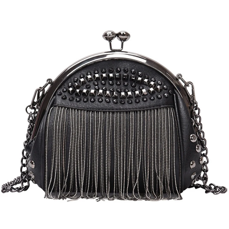 Luxury Handbags Women Bags Designer Punk Style Chains Shoulder Bag Ladies Small Rivet Tassel Cross Body Bag
Luxury Handbags Women Bags Designer Punk Style Chains Shoulder Bag Ladies Small Rivet Tassel Cross Body Bag