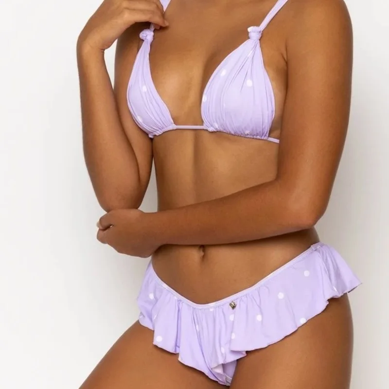 The new hot style bikini pure color fission 2020 female bikini wholesale dot triangle