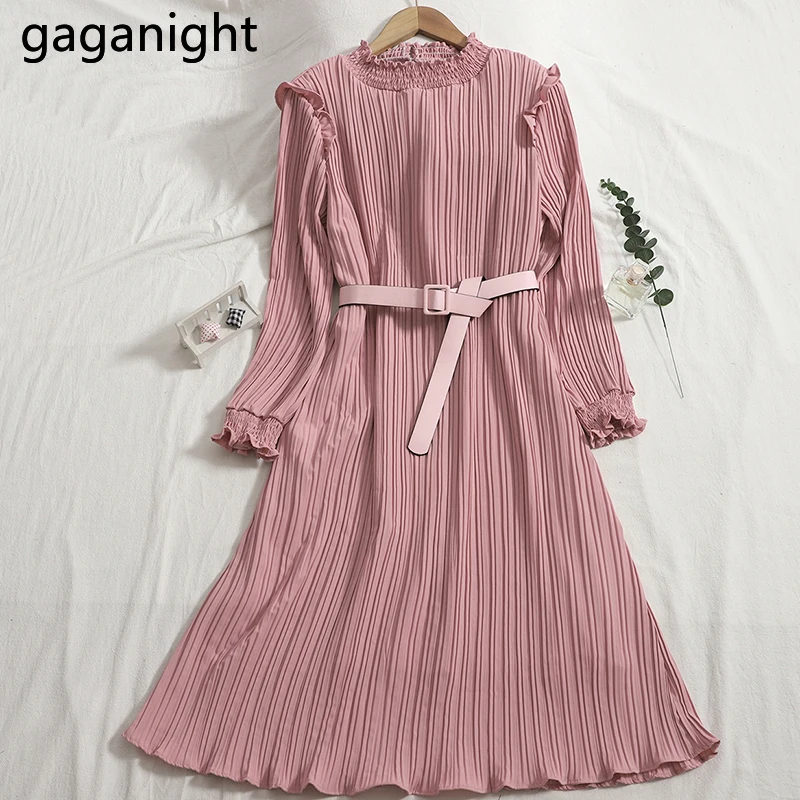 Gaganight Women Solid Fashion Pleated Maxi Dress Spring Autumn Chiffon OL Slim Sash Dresses Chic Ruffles Fold Party Vestidos New
Gaganight Women Solid Fashion Pleated Maxi Dress Spring Autumn Chiffon OL Slim Sash Dresses Chic Ruffles Fold Party Vestidos New