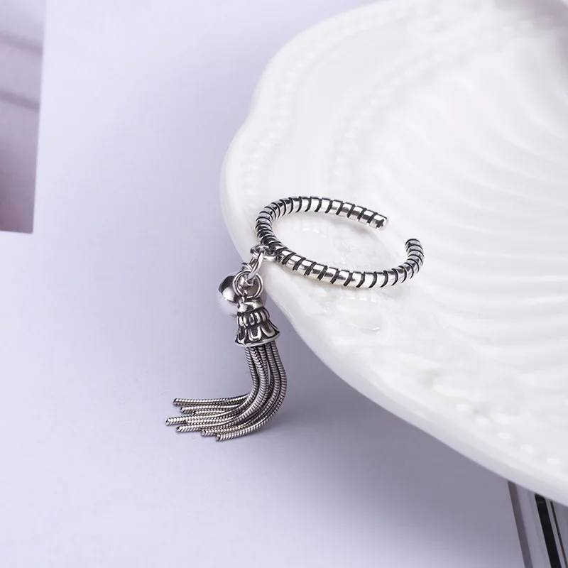 Фото Винтажное кольцо с кисточками женское ювелирное изделие из 100% стерлингового(Aliexpress на русском)