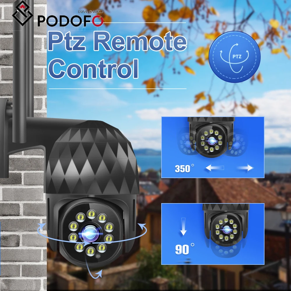 Podofo IP Camera WiFi 1080P Wireless PTZ CCTV Security Camera Outdoor Auto Tracking Surveillance Camera Security Protection
Podofo IP Camera WiFi 1080P Wireless PTZ CCTV Security Camera Outdoor Auto Tracking Surveillance Camera Security Protection